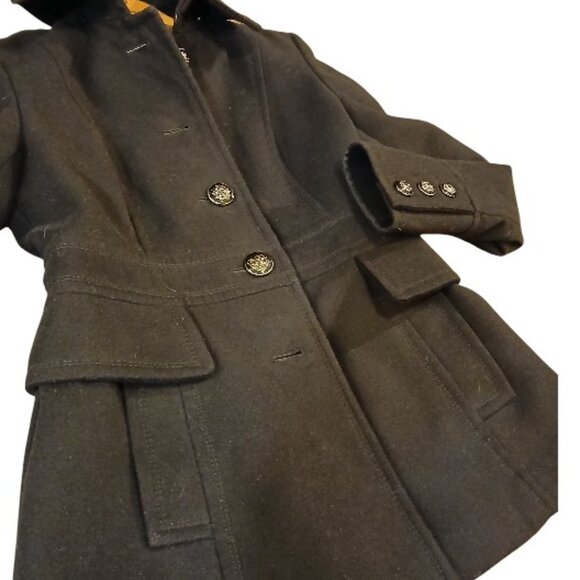 JESSICA SIMPSON Black Fitted Peacoat XSM- Like New. - Picture 3 of 8